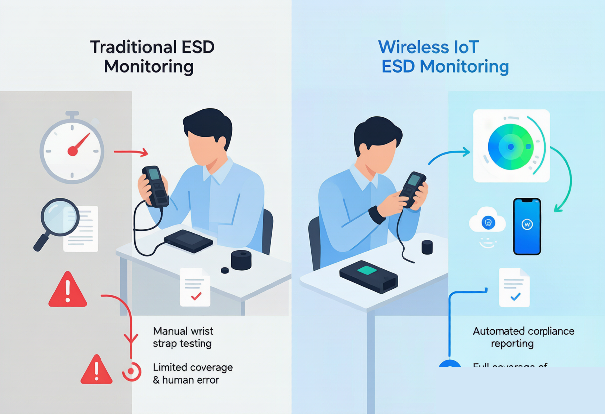 Traditional vs IoT ESD Monitoring Comparison